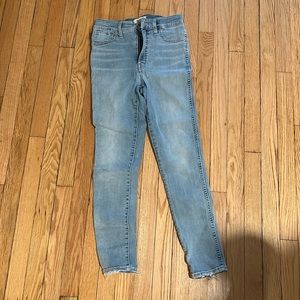 Madewell super high rise light skinny jeans